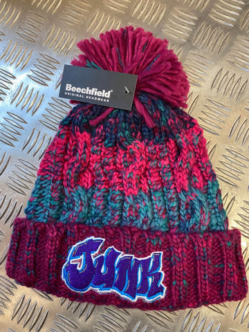 Junk Clothing pink/purple bobble hat